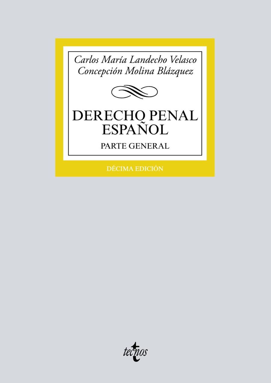 DERECHO PENAL ESPAÑOL | 9788430972197 | LANDECHO VELASCO, CARLOS MARÍA/MOLINA BLÁZQUEZ, CONCEPCIÓN