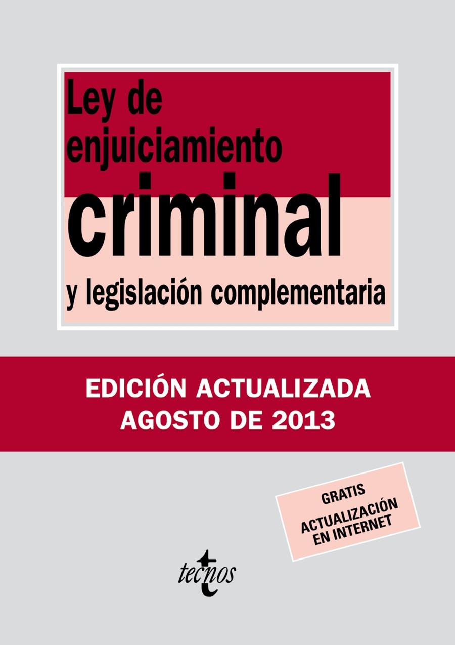 LEY DE ENJUICIAMIENTO CRIMINAL | 9788430958702 | EDITORIAL TECNOS