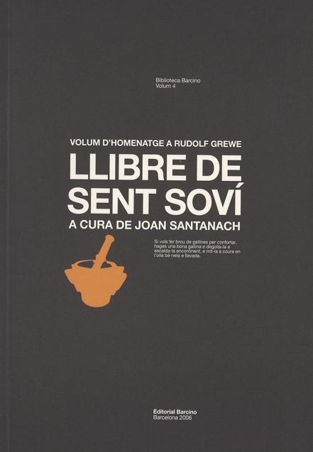 LLIBRE DE SENT SOVI -VOLUM D'HOMENATGE A RUDOLF GREWE- | 9788472267213 | GREWE, RUDOLF