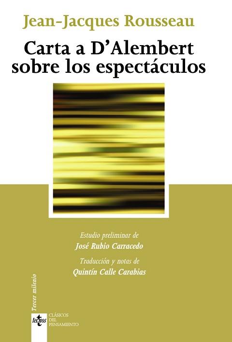 CARTA A D´ALEMBERT SOBRE LOS ESPECTÁCULOS | 9788430949861 | ROUSSEAU, JEAN-JACQUES