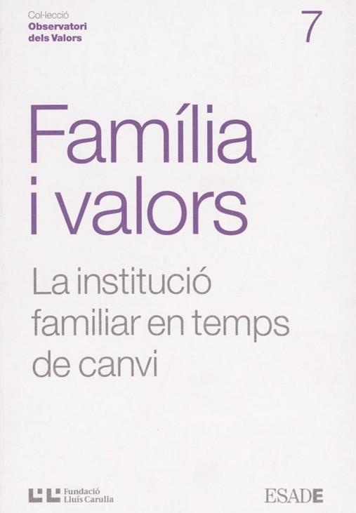 FAMILIA I VALORS -LA INSTITUCIO FAMILIAR EN TEMPS | 9788472267367 | SÁEZ, LLUÍS