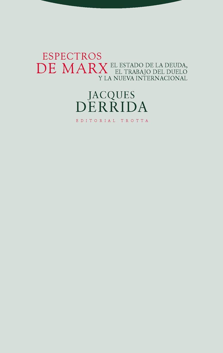 ESPECTROS DE MARX: EL ESTADO DE LA DEUDA, EL | 9788481640649 | DERRIDA, JACQUES