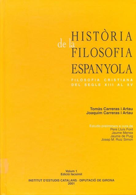 HISTORIA DE LA FILOSOFIA ESPANYOLA FILOSOFIA CRIST | 9788472836167 | CARRERAS ARTAU, TOMAS / CARRERAS ARTAU,