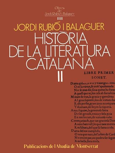 HISTORIA DE LA LITERATURA CATALANA; II | 9788472027206 | RUBIO I BALAGUER, JORDI