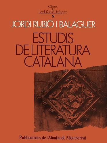 ESTUDIS DE LITERAT.CAT.RUBIO BALAG. | 9788478263400 | RUBIÓ I BALAGUER, JORDI