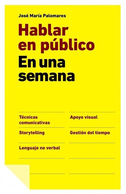 HABLAR EN PUBLICO EN UNA SEMANA | 9788498751512 | PALOMARES, JOSÉ MARÍA