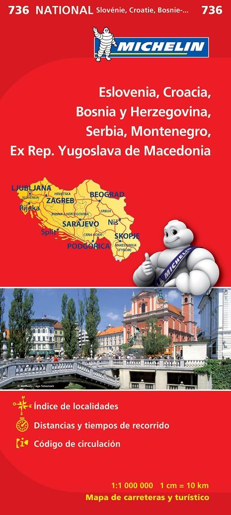 MAPA NATIONAL ESLOVENIA, CROACIA, BOSNIA Y HERZEGOVINA, SERBIA, MONTENEGRO, EX R | 9782067171978 | VARIOS AUTORES