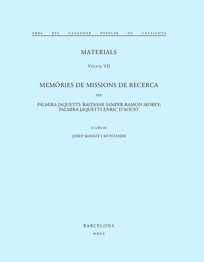 MATERIALS - O.CANCONER POPULAR VII | 9788478268979 | MASSOT I MUNTANER, JOSEP