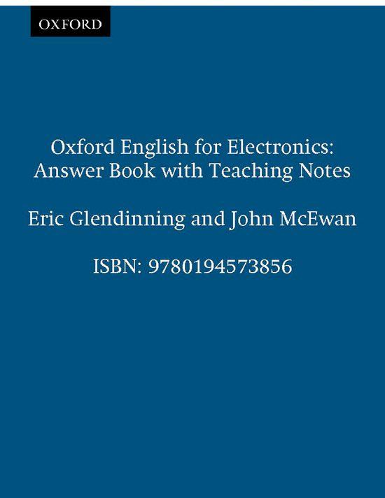 OXF ENG FOR ELECTRONICS ANSWER B | 9780194573856 | GLENDINNING, ERIC H./MCEWAN, JOHN