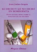 LO DICHO Y LO NO DICHO EN HOMEOPATIA : PUNTO DE VISTA CRITIC | 9788478132553 | JORDAN-DESGAIN, JENNY