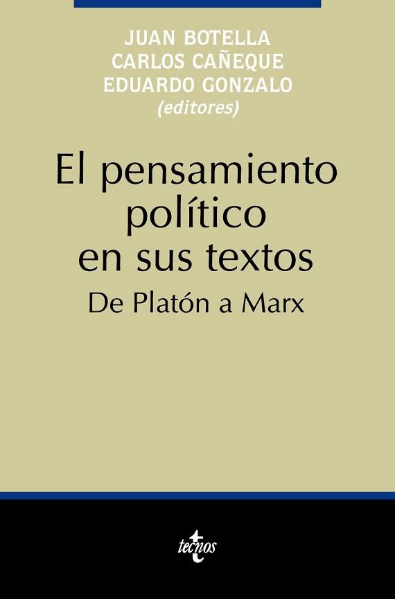 PENSAMIENTO POLITICO EN SUS TEXTOS, DE PLATON A | 9788430925223 | BOTELLA, JUAN / CA¥EQUE, CARLOS / GONZAL