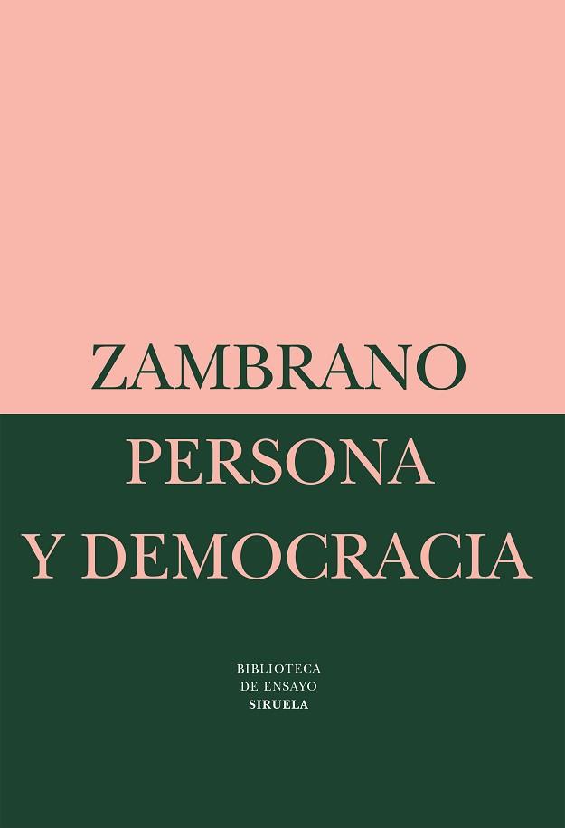 PERSONA Y DEMOCRACIA | 9788478443147 | ZAMBRANO, MARÍA