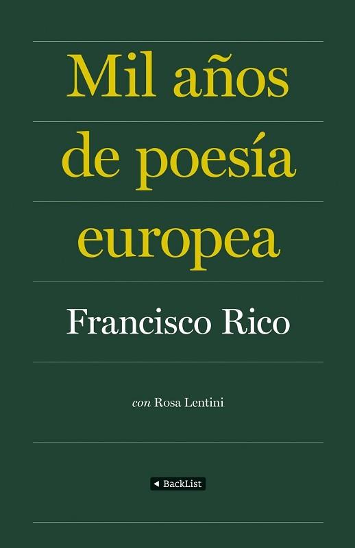 MIL AÑOS DE POESIA EUROPEA | 9788408086840 | RICO, FRANCISCO